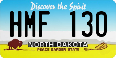 ND license plate HMF130