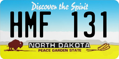 ND license plate HMF131