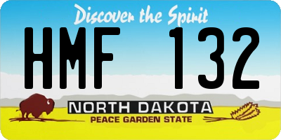 ND license plate HMF132