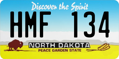 ND license plate HMF134