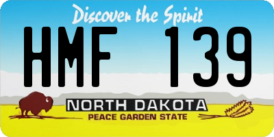 ND license plate HMF139