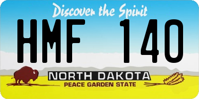 ND license plate HMF140
