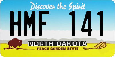 ND license plate HMF141