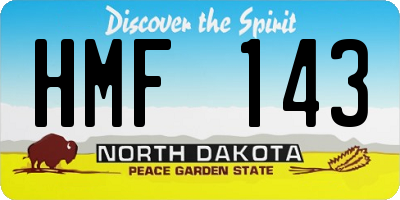 ND license plate HMF143
