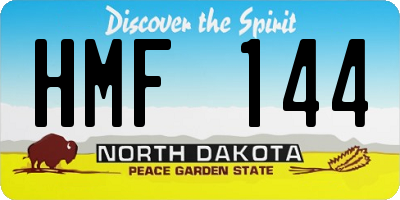 ND license plate HMF144