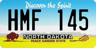 ND license plate HMF145