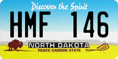 ND license plate HMF146