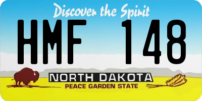 ND license plate HMF148
