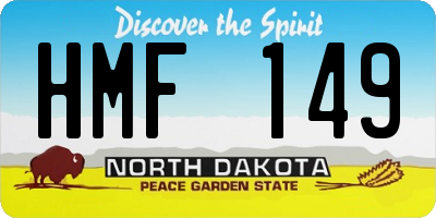 ND license plate HMF149