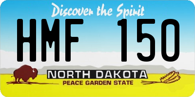 ND license plate HMF150