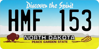 ND license plate HMF153