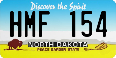 ND license plate HMF154