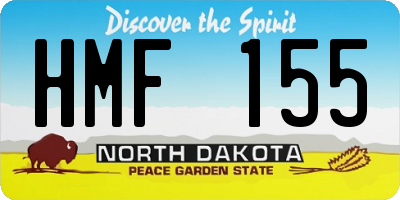 ND license plate HMF155