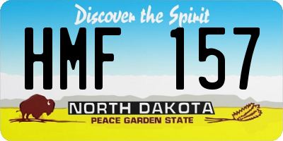 ND license plate HMF157