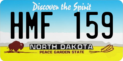 ND license plate HMF159