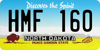 ND license plate HMF160