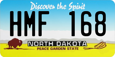 ND license plate HMF168