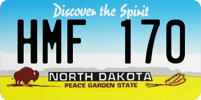 ND license plate HMF170