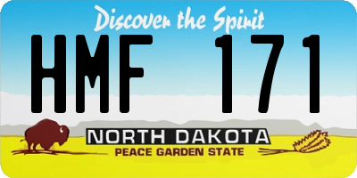 ND license plate HMF171