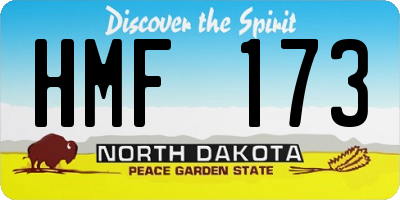 ND license plate HMF173