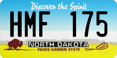 ND license plate HMF175