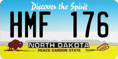 ND license plate HMF176