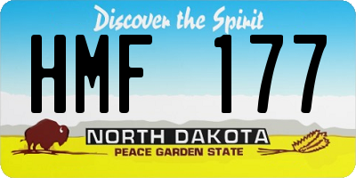 ND license plate HMF177
