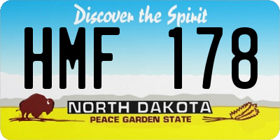 ND license plate HMF178