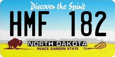 ND license plate HMF182