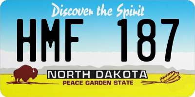 ND license plate HMF187