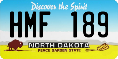ND license plate HMF189