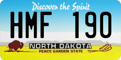 ND license plate HMF190