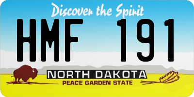 ND license plate HMF191