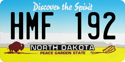 ND license plate HMF192