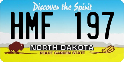 ND license plate HMF197