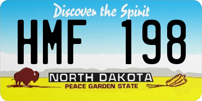 ND license plate HMF198