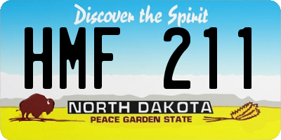 ND license plate HMF211