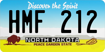 ND license plate HMF212