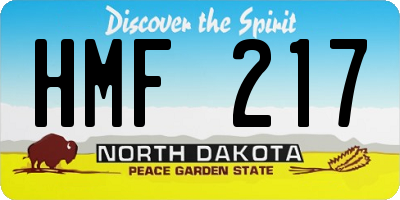 ND license plate HMF217