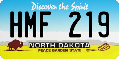 ND license plate HMF219