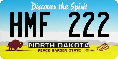 ND license plate HMF222
