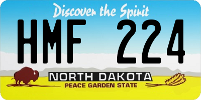 ND license plate HMF224