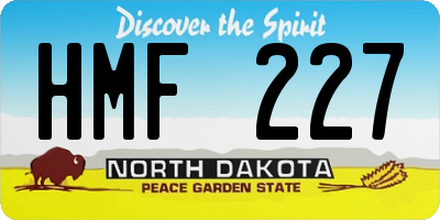 ND license plate HMF227