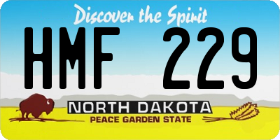 ND license plate HMF229