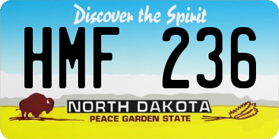 ND license plate HMF236