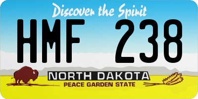 ND license plate HMF238