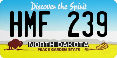 ND license plate HMF239