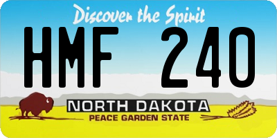 ND license plate HMF240