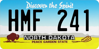 ND license plate HMF241