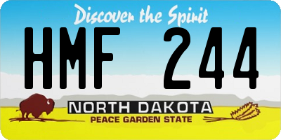 ND license plate HMF244
